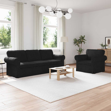 Bankstel 2 st Zwart Stof