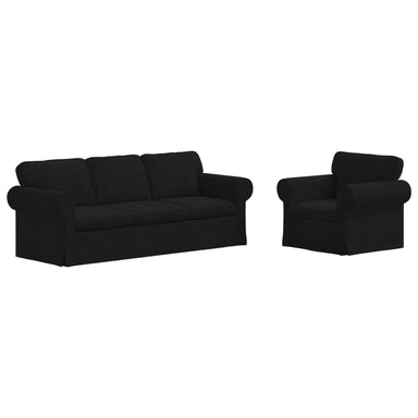 Bankstel 2 st Zwart Stof