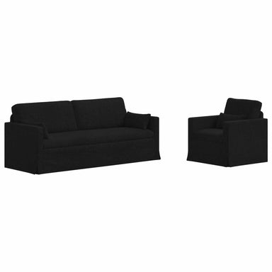 Bankstel 2 st Zwart Stof