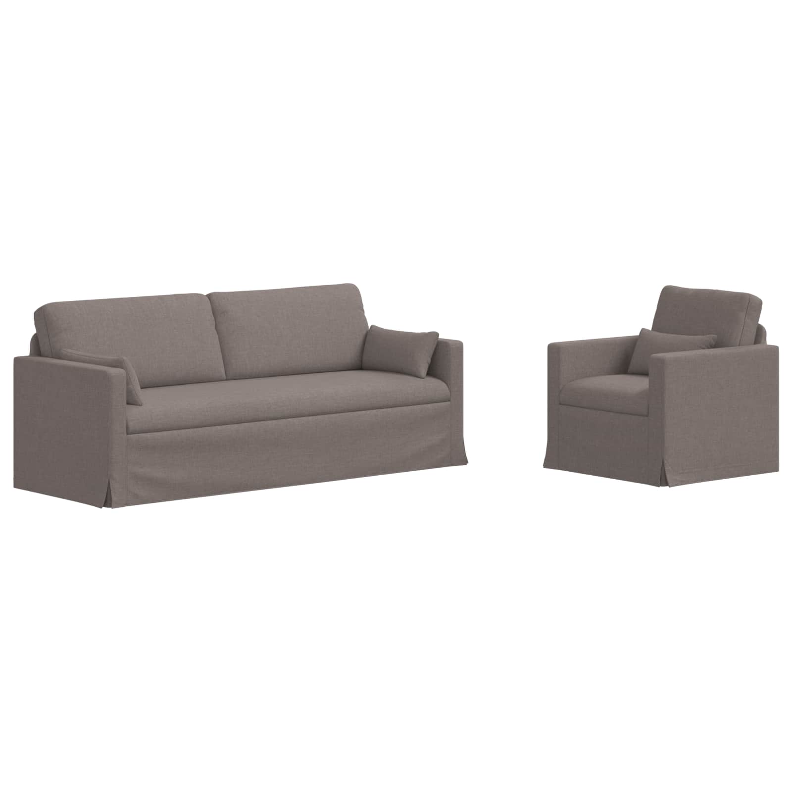 Bankstel 2 st Taupe Stof