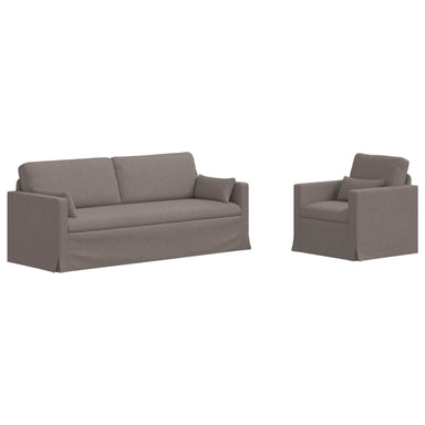 Bankstel 2 st Taupe Stof