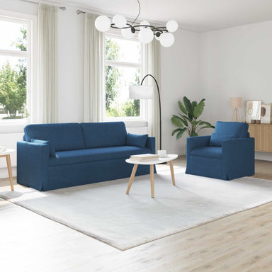 Bankstel 2 st Blauw Stof