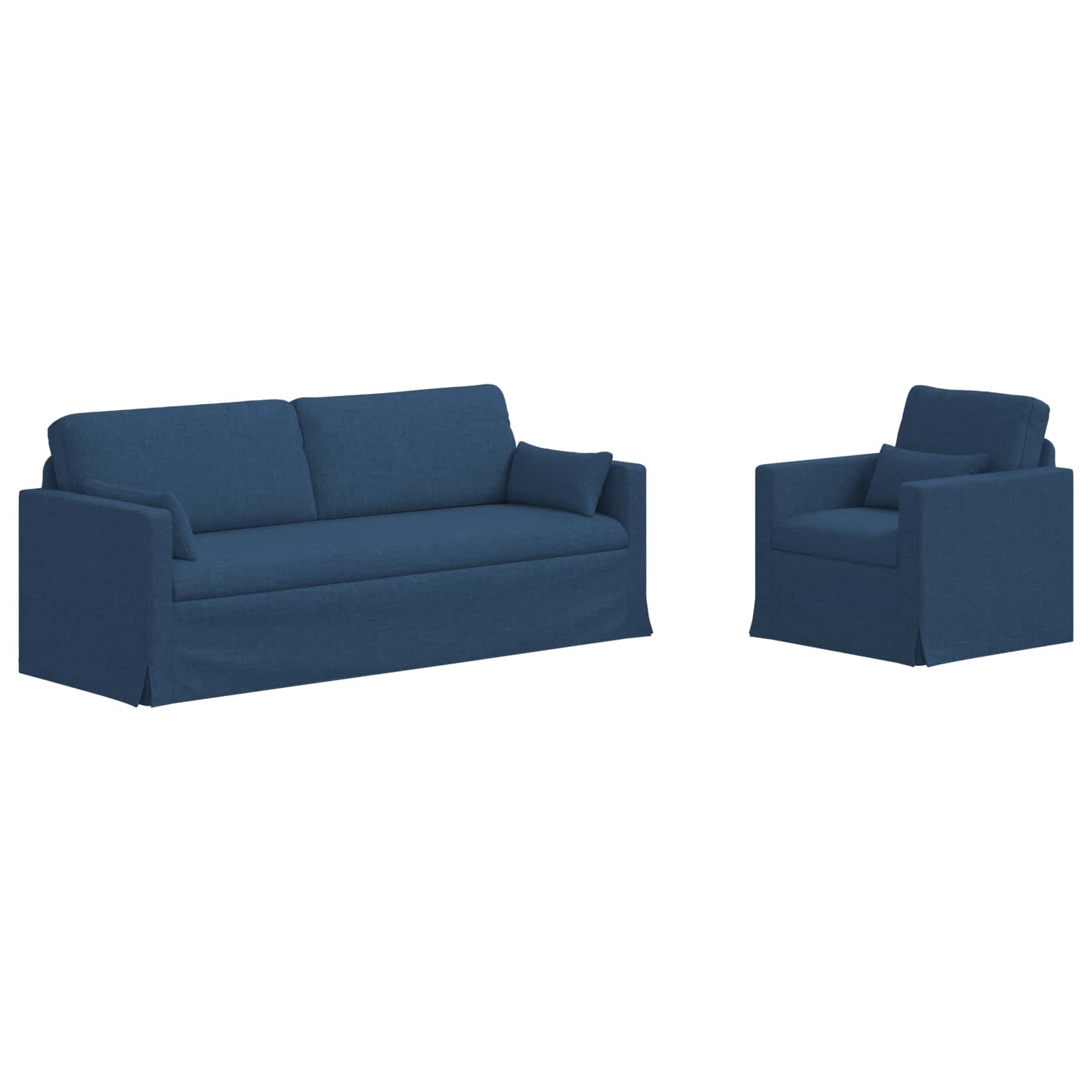 Bankstel 2 st Blauw Stof