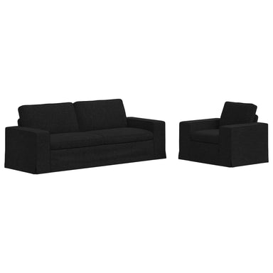 Bankstel 2 st Zwart Stof