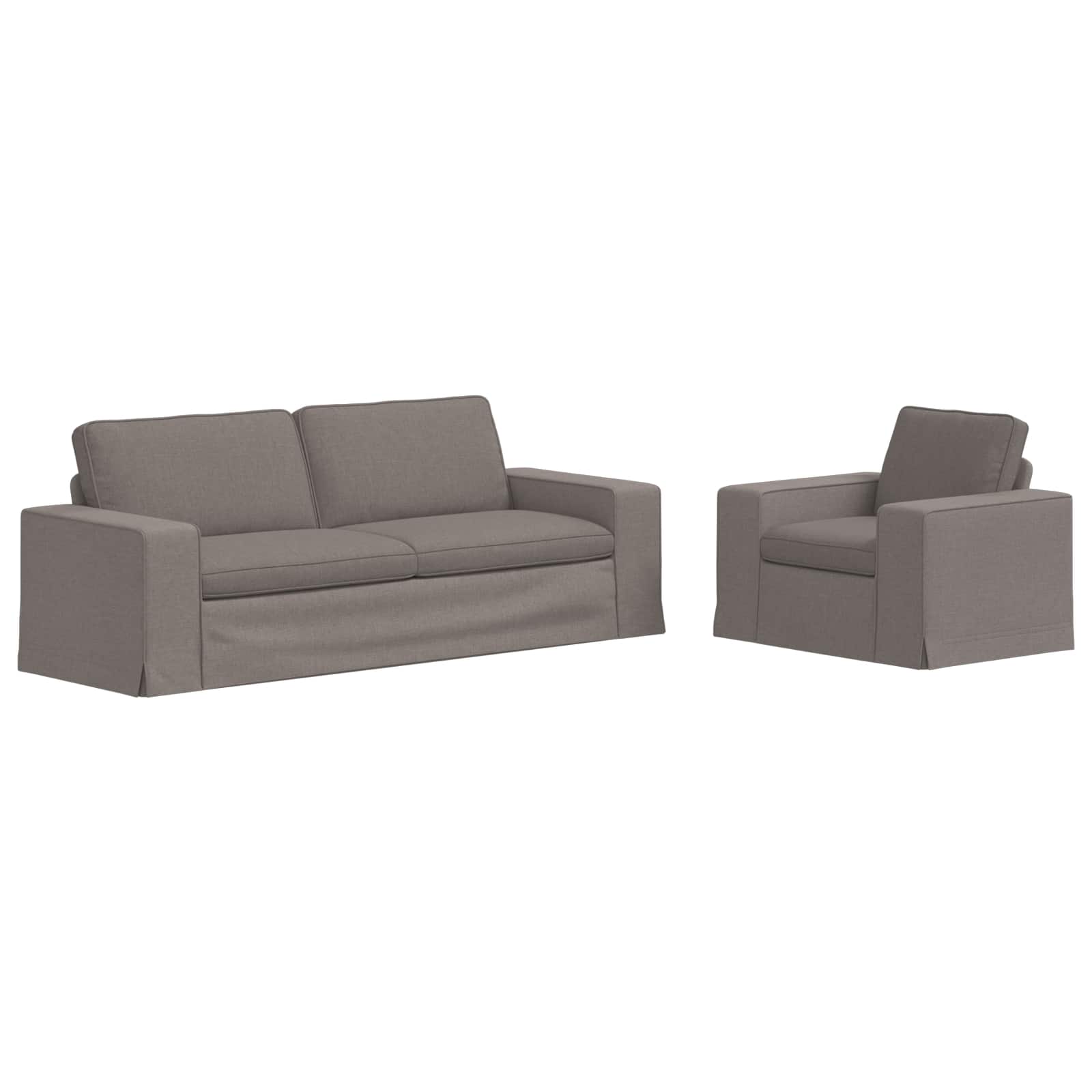 Bankstel 2 st Taupe Stof