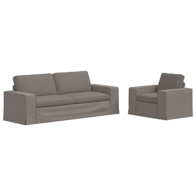 Bankstel 2 st Taupe Stof