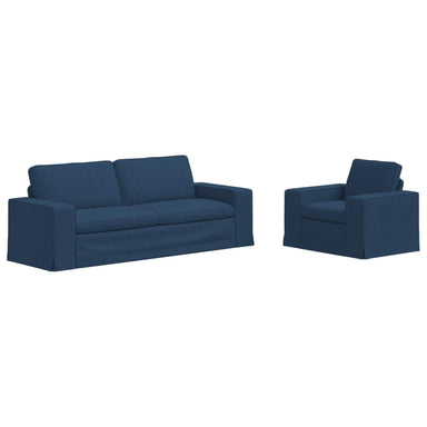 Bankstel 2 st Blauw Stof