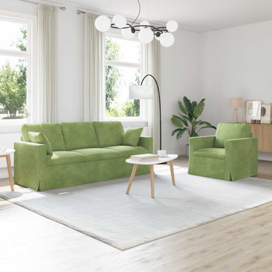 Bankstel 2 st Lichtgroen Fluweel