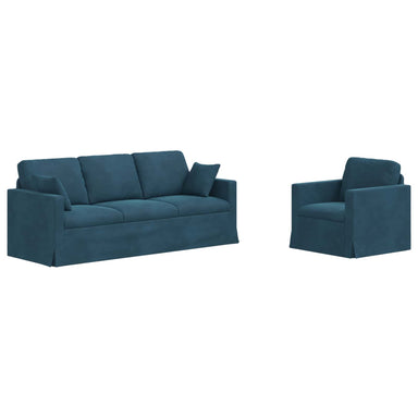 Bankstel 2 st Blauw Fluweel