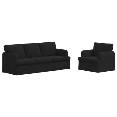 Bankstel 2 st Zwart Stof