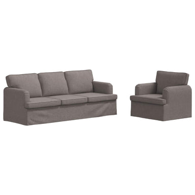 Bankstel 2 st Taupe Stof