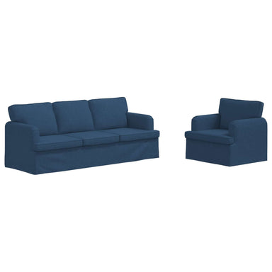 Bankstel 2 st Blauw Stof