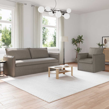 Bankstel 2 st Taupe Stof