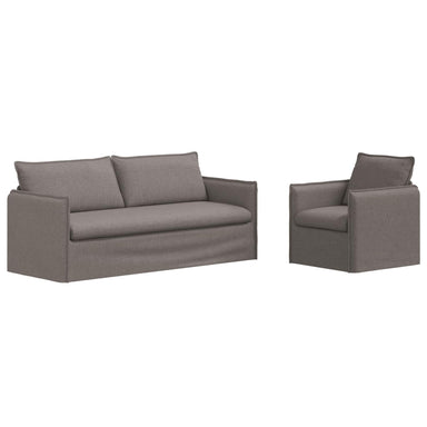 Bankstel 2 st Taupe Stof