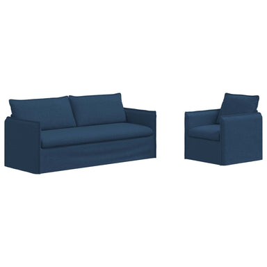 Bankstel 2 st Blauw Stof