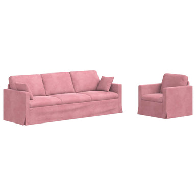 Bankstel 2 st Roze Fluweel