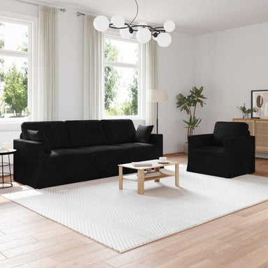 Bankstel 2 st Zwart Fluweel