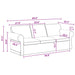 Bank Donkergrijs 215 x 82 x 80 cm Stof