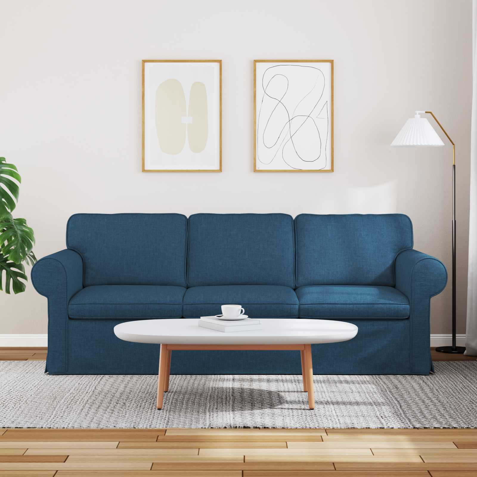 Bank Blauw 215 x 82 x 80 cm Stof