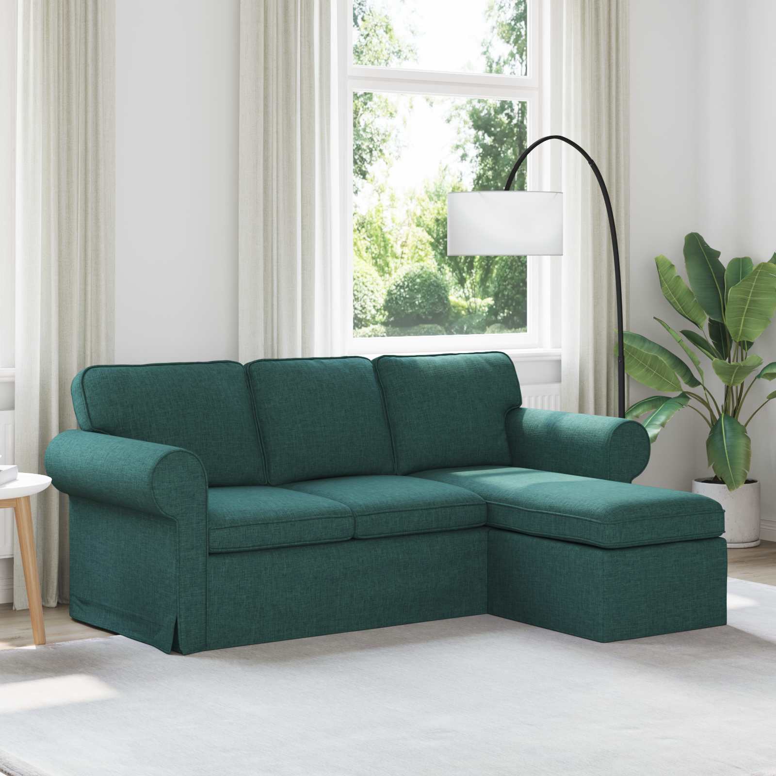 Bank Donkergroen 195 x 138 x 80 cm Stof