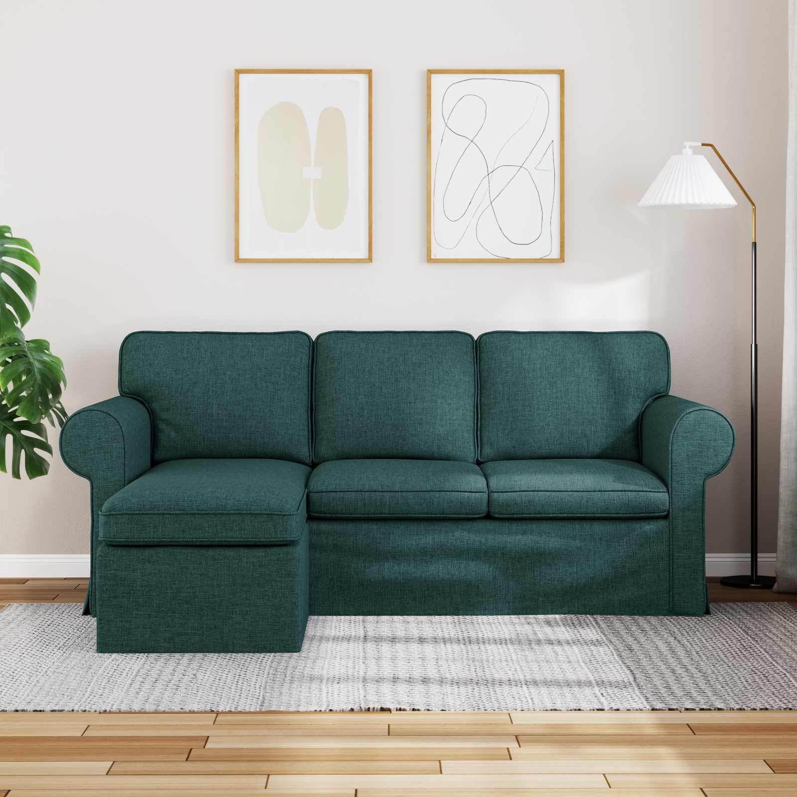 Bank Donkergroen 195 x 138 x 80 cm Stof