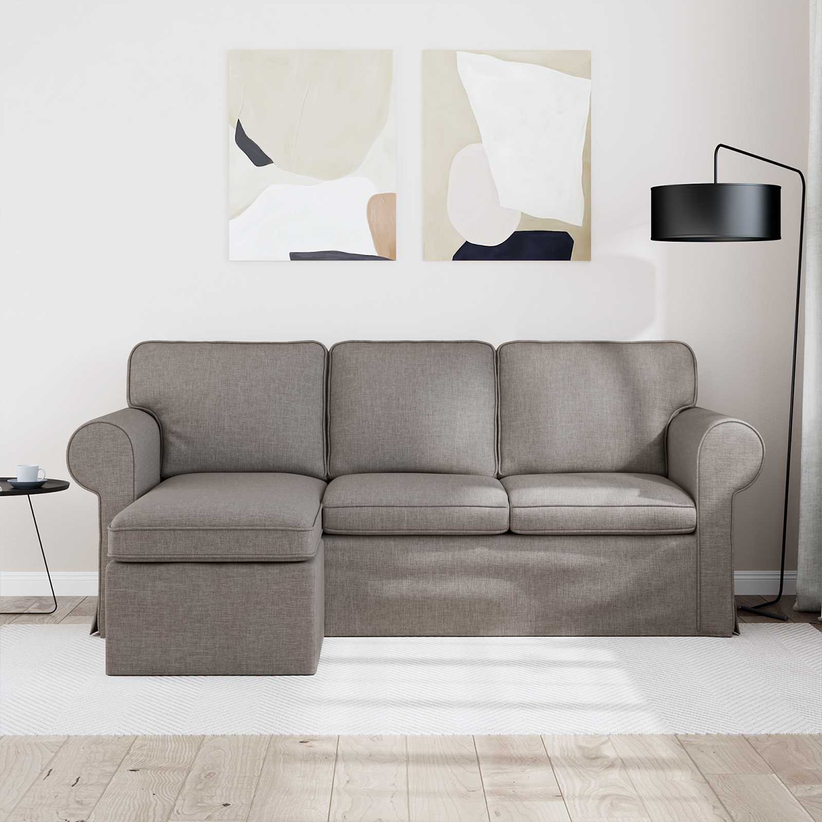 Bank Taupe 195 x 138 x 80 cm Stof