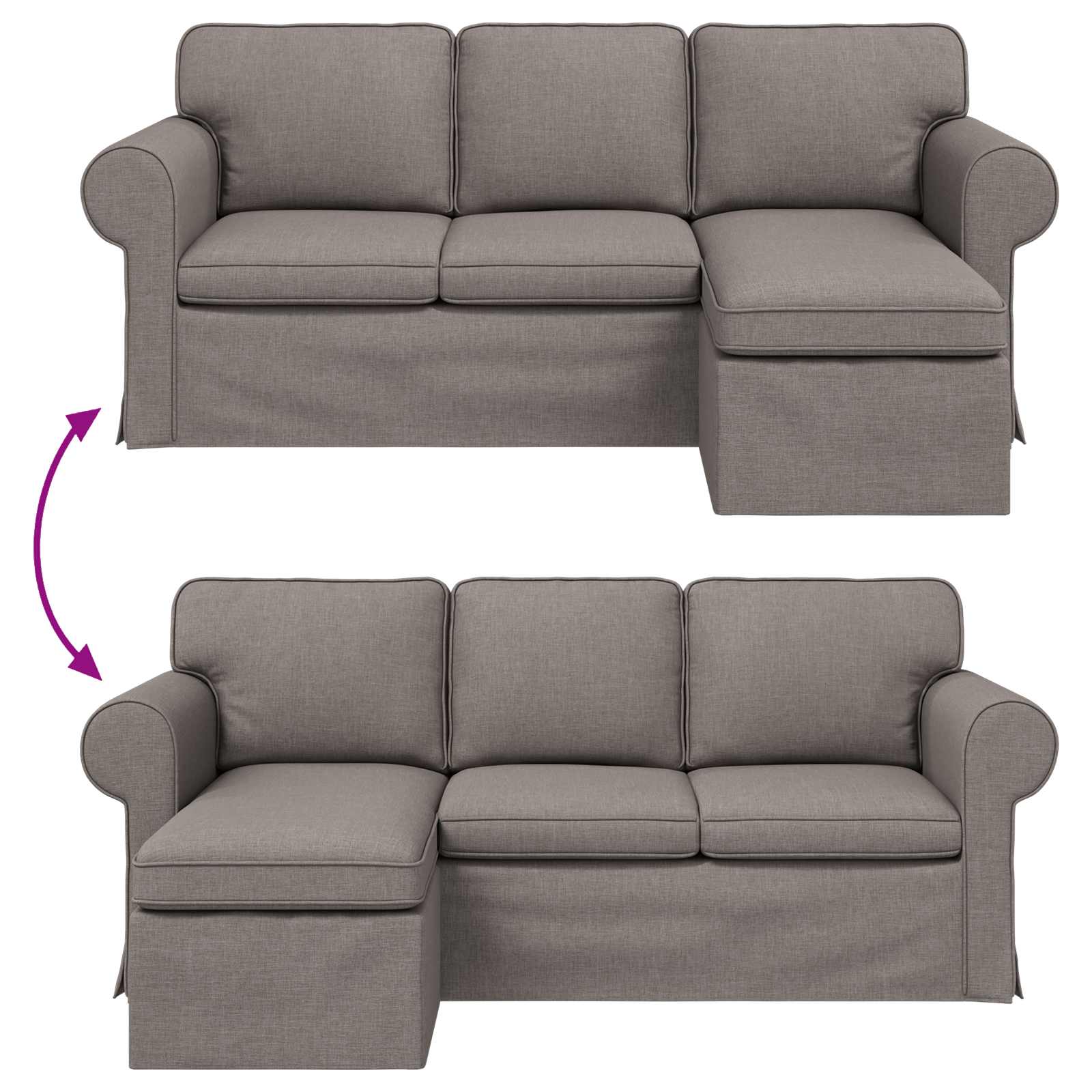 Bank Taupe 195 x 138 x 80 cm Stof
