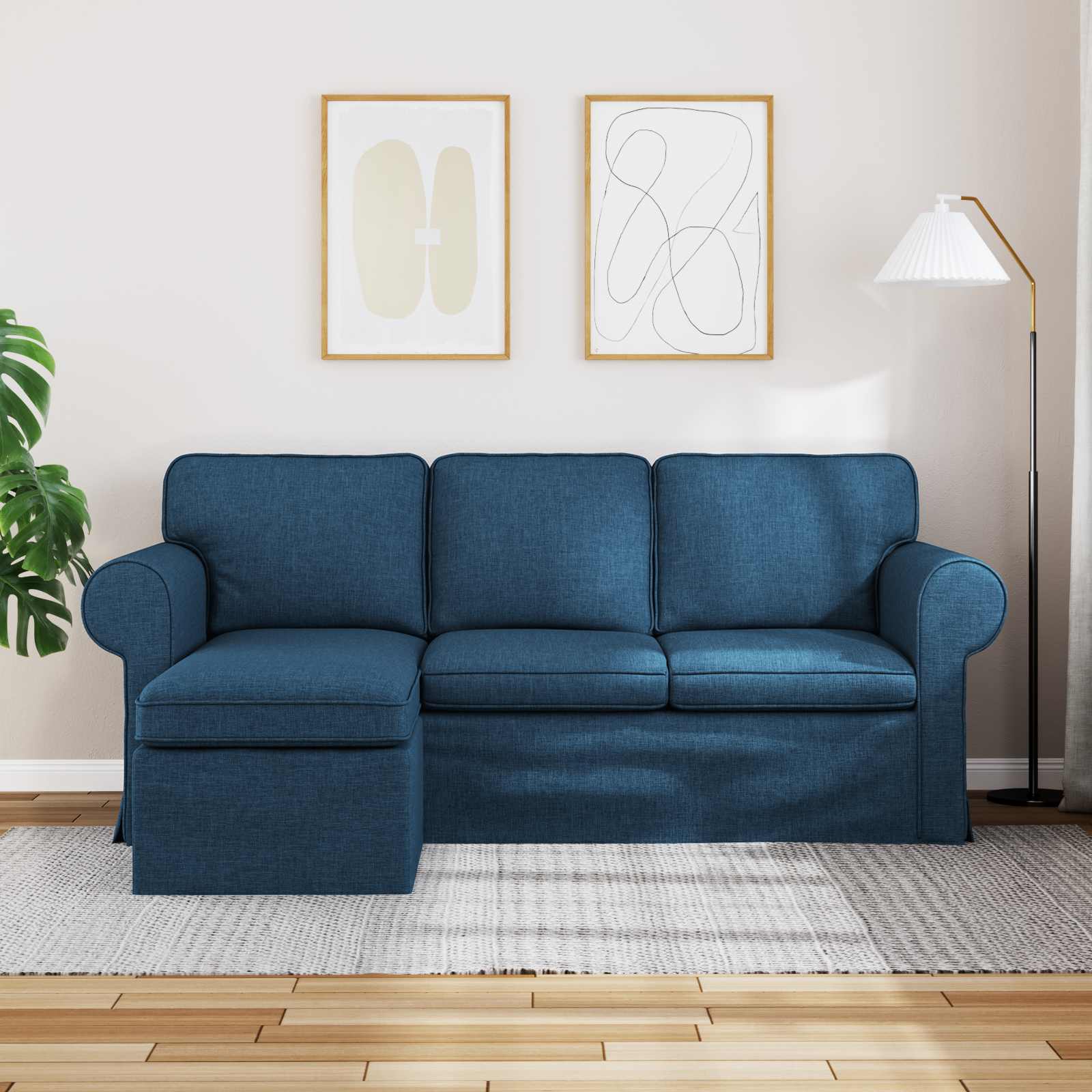 Bank Blauw 195 x 138 x 80 cm Stof