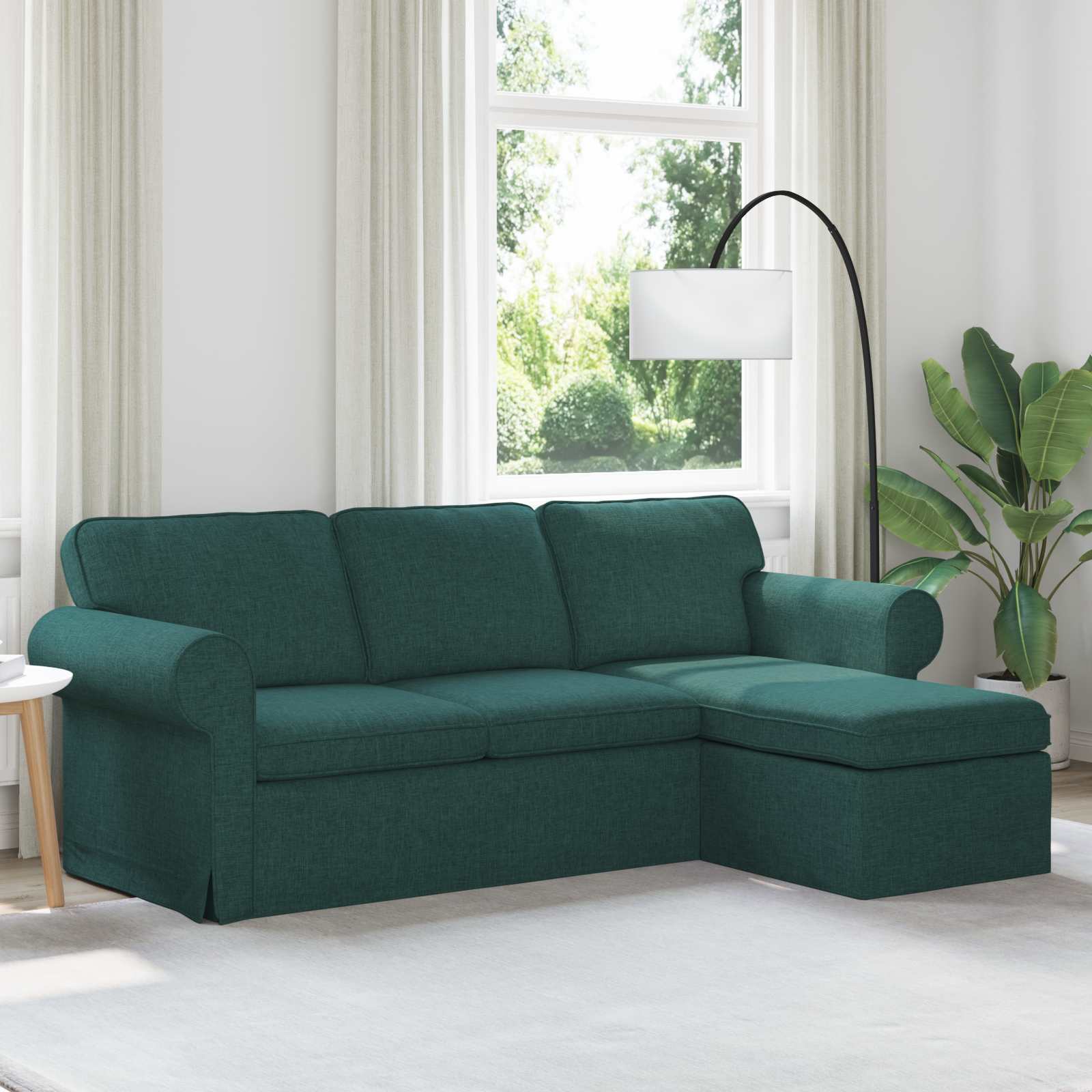 Bank Donkergroen 215 x 138 x 80 cm Stof
