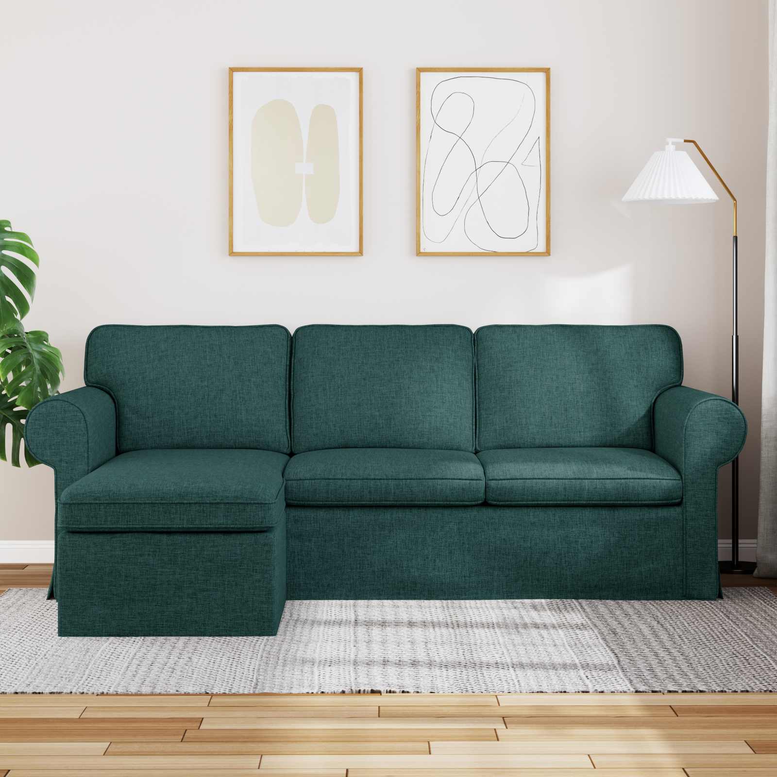 Bank Donkergroen 215 x 138 x 80 cm Stof