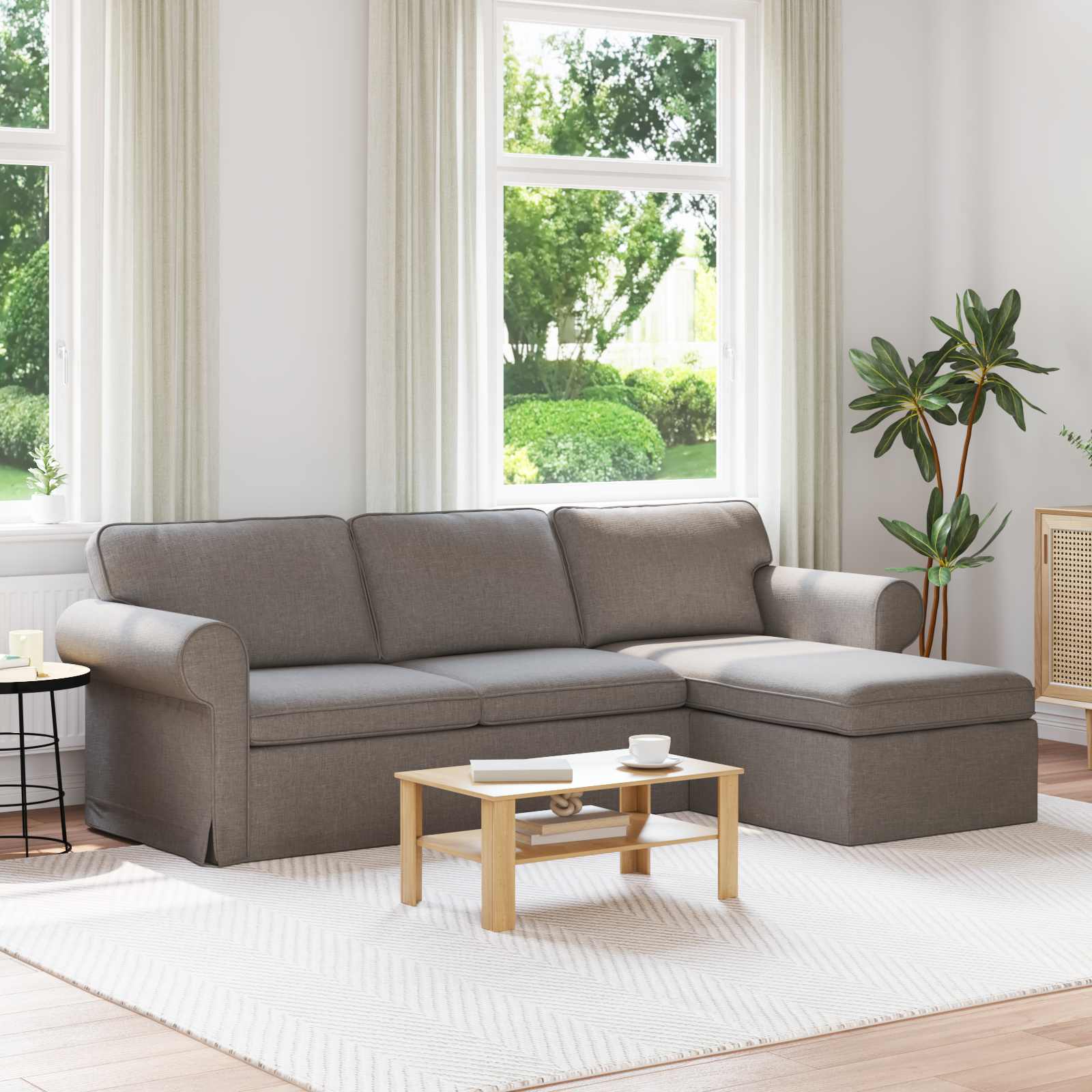 Bank Taupe 245 x 138 x 80 cm Stof