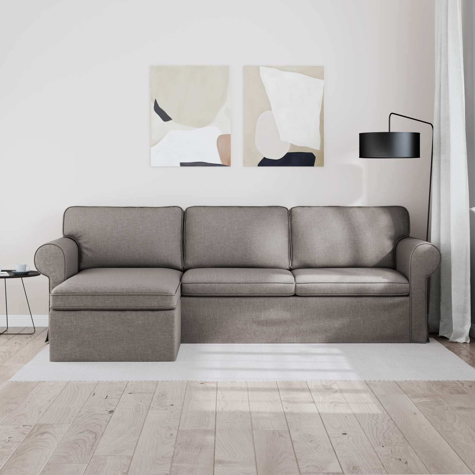 Bank Taupe 245 x 138 x 80 cm Stof