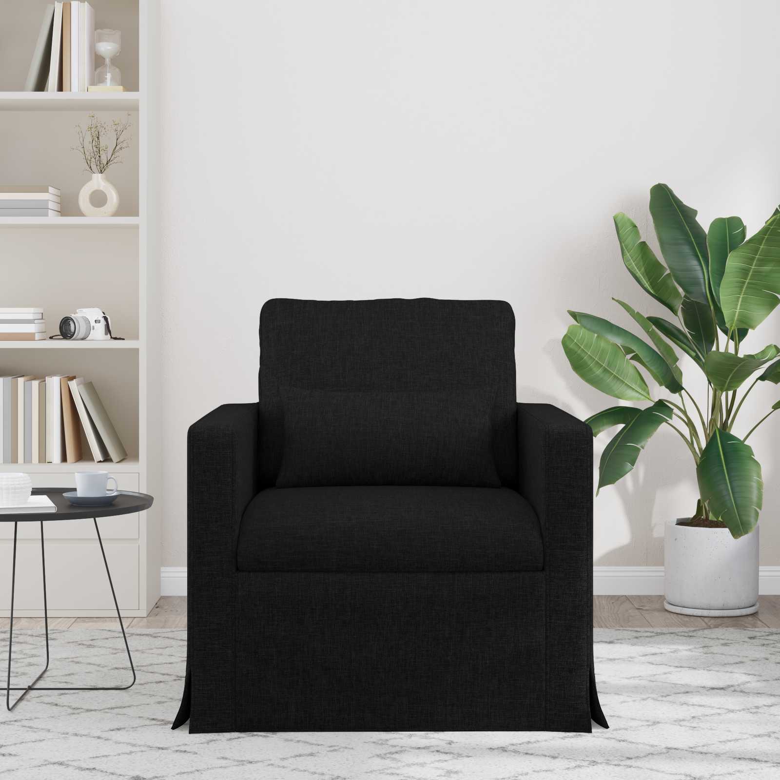 Bank Zwart 78 x 78 x 80 cm Stof