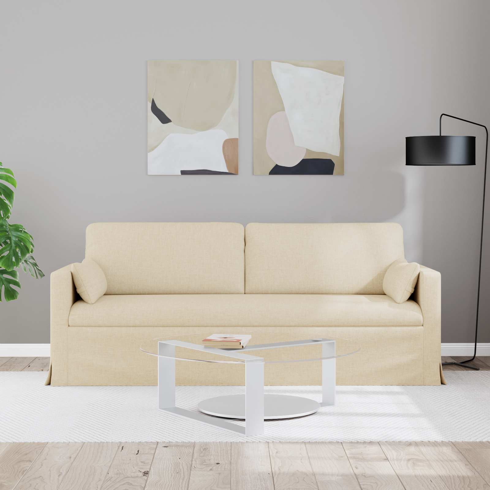 Bank Crème 198 x 78 x 80 cm Stof