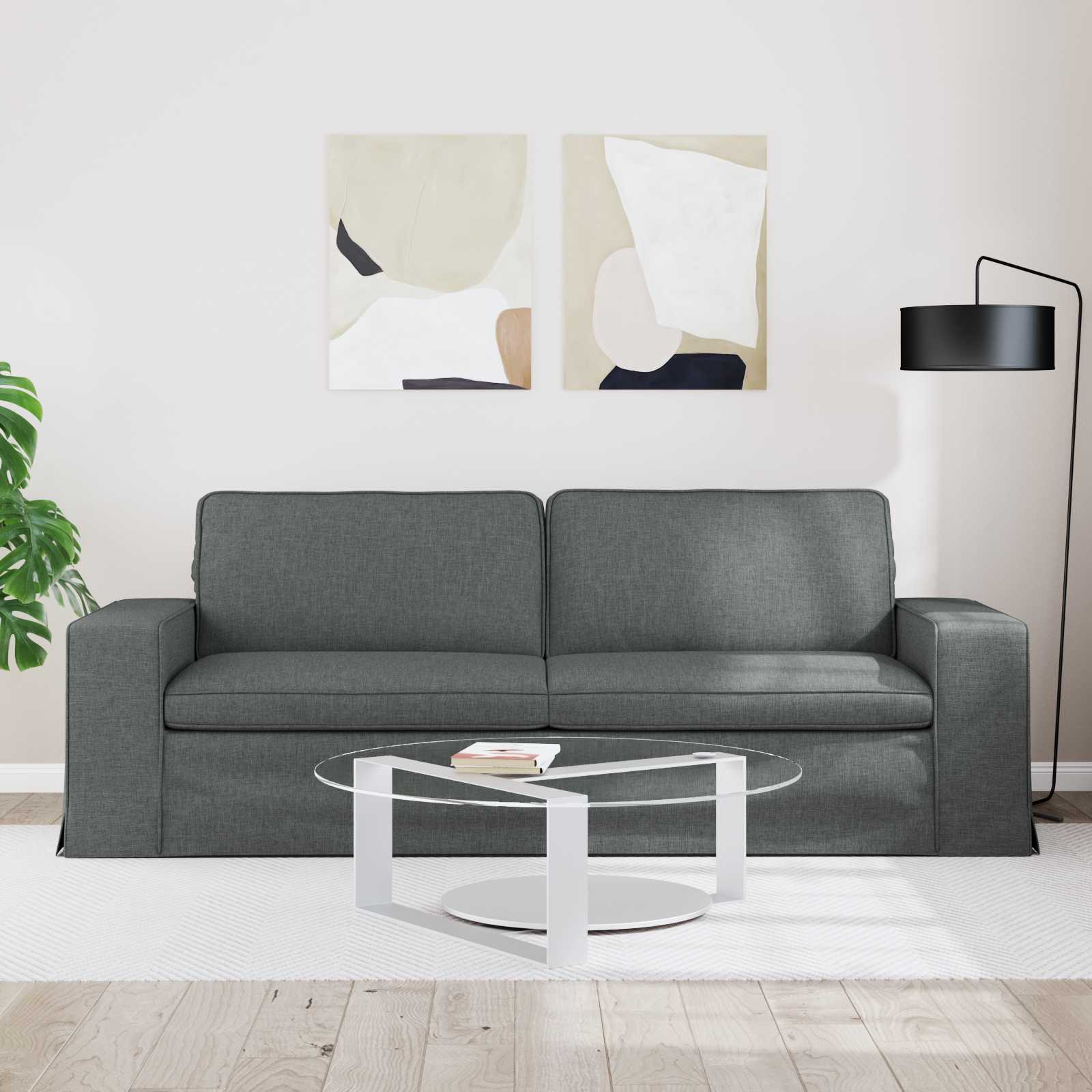 Bank Donkergrijs 222 x 80 x 82 cm Stof