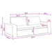 Bank Donkergrijs 222 x 80 x 82 cm Stof