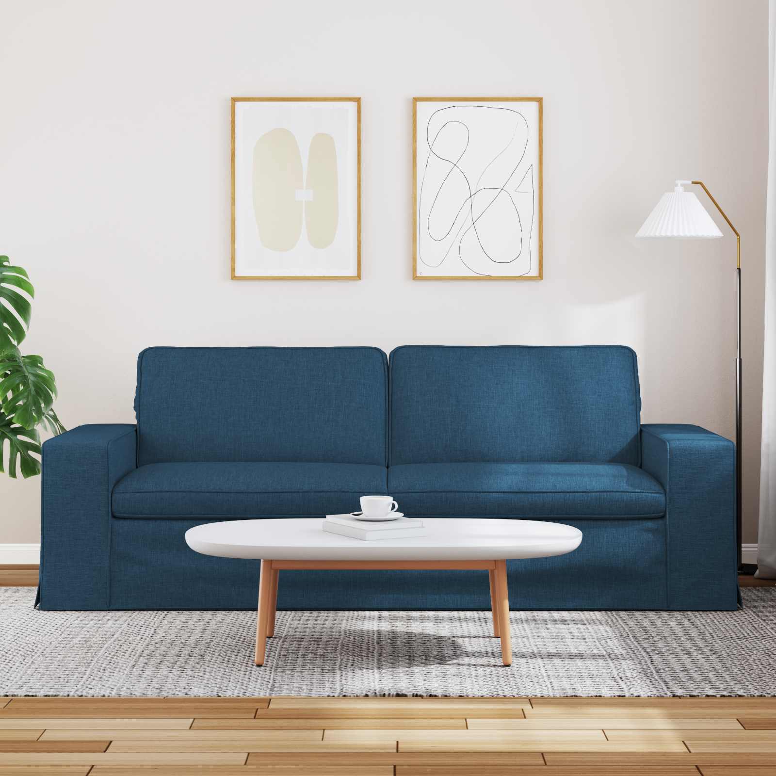 Bank Blauw 222 x 80 x 82 cm Stof