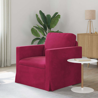 Bank Wijnrood 78 x 78 x 80 cm Fluweel
