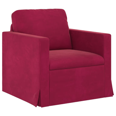 Bank Wijnrood 78 x 78 x 80 cm Fluweel