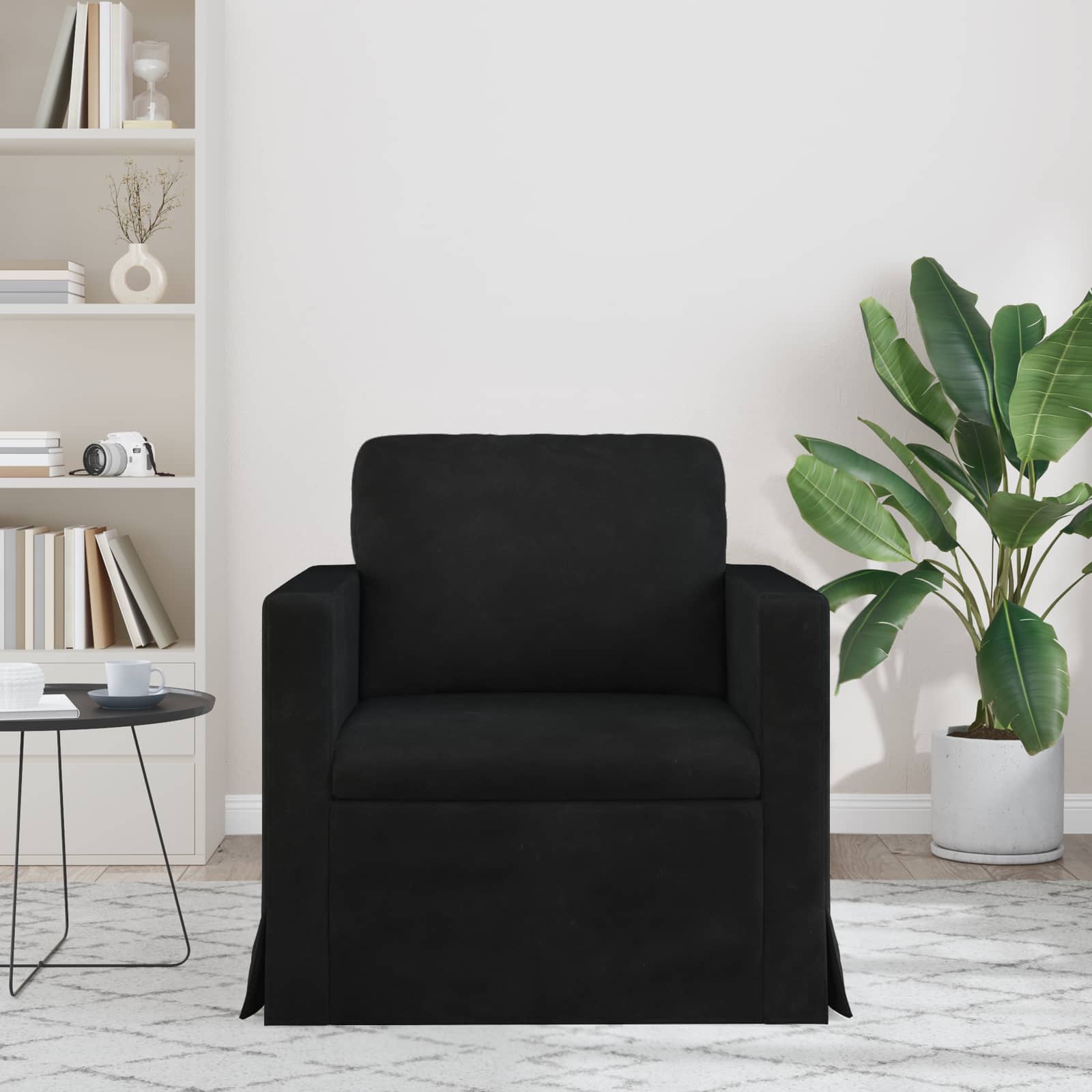 Bank Zwart 78 x 78 x 80 cm Fluweel
