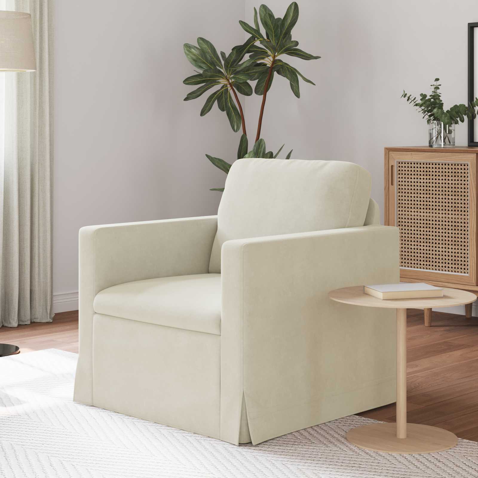Bank Crème 78 x 78 x 80 cm Fluweel