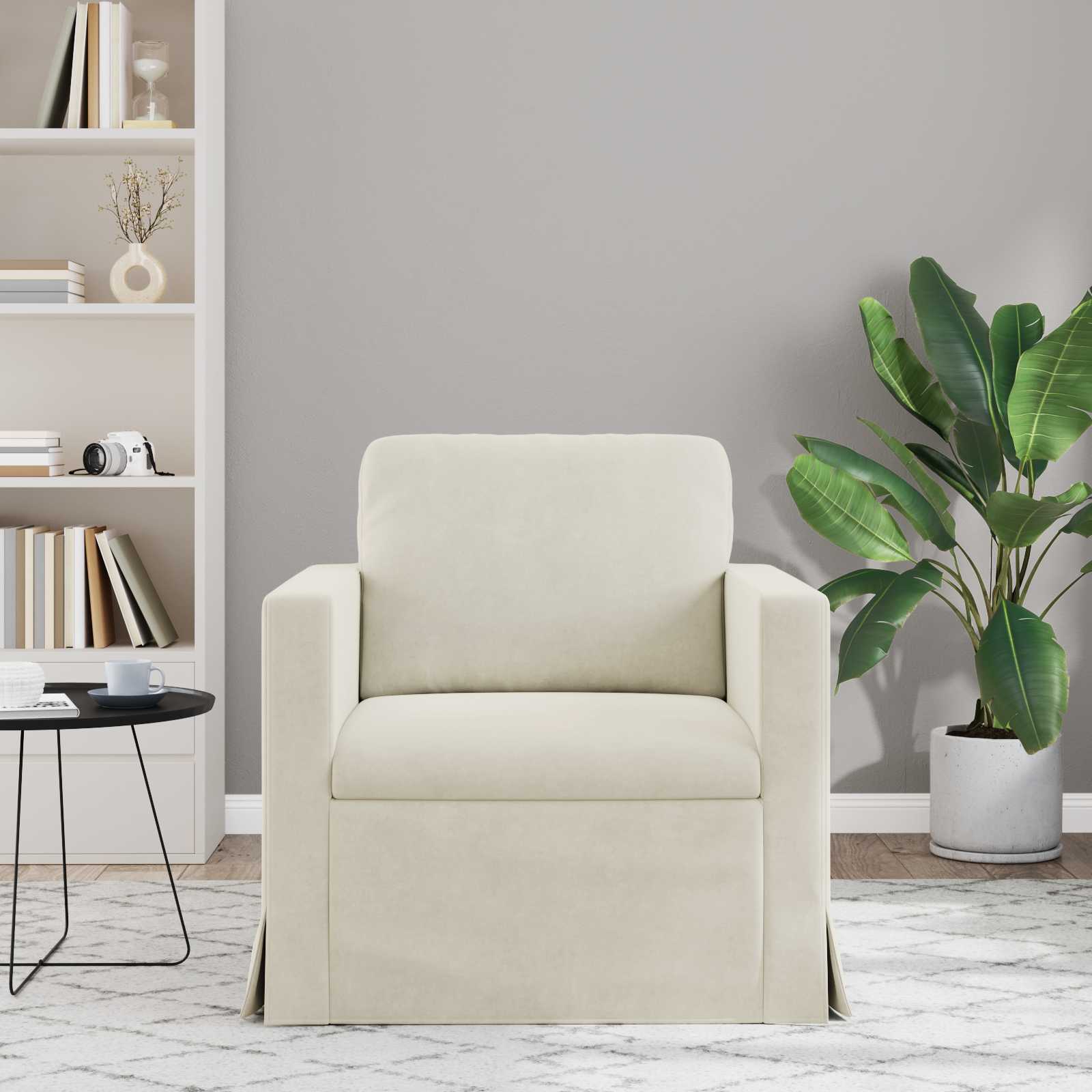 Bank Crème 78 x 78 x 80 cm Fluweel