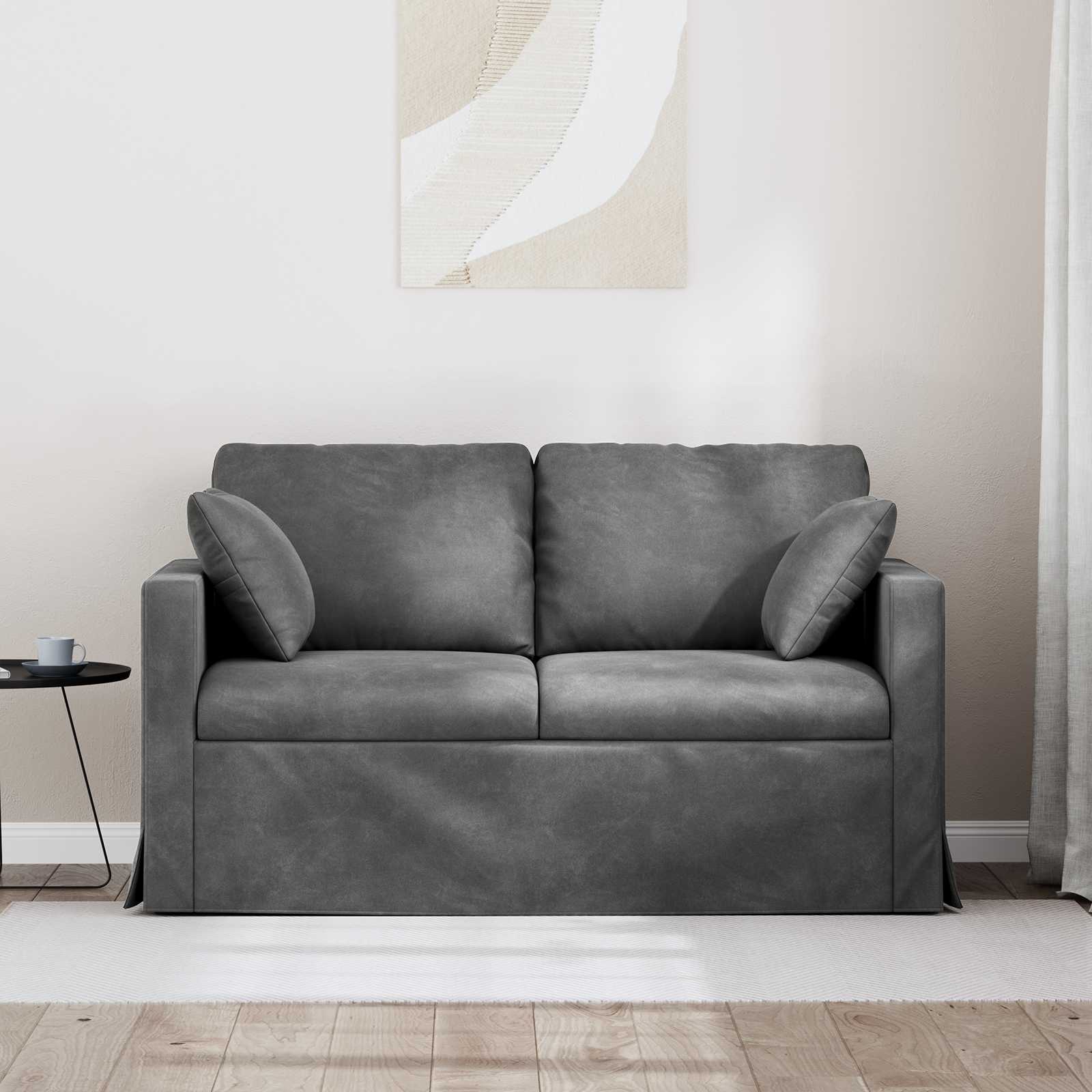 Bank Donkergrijs 138 x 78 x 80 cm Fluweel