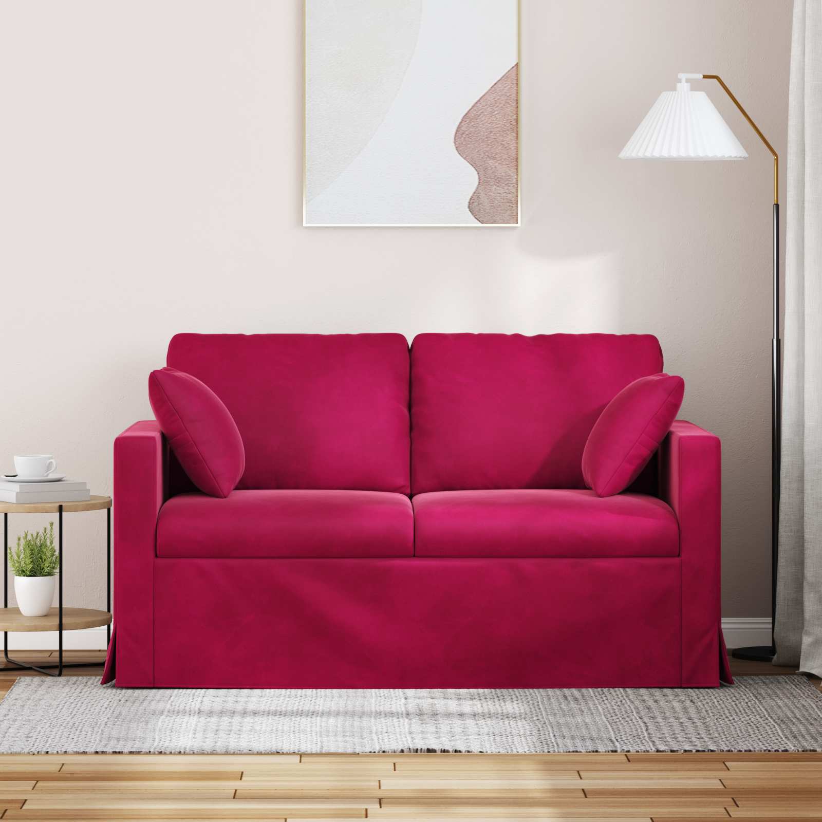 Bank Wijnrood 138 x 78 x 80 cm Fluweel