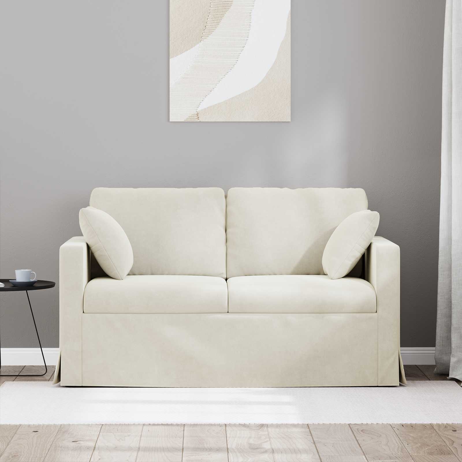 Bank Crème 138 x 78 x 80 cm Fluweel