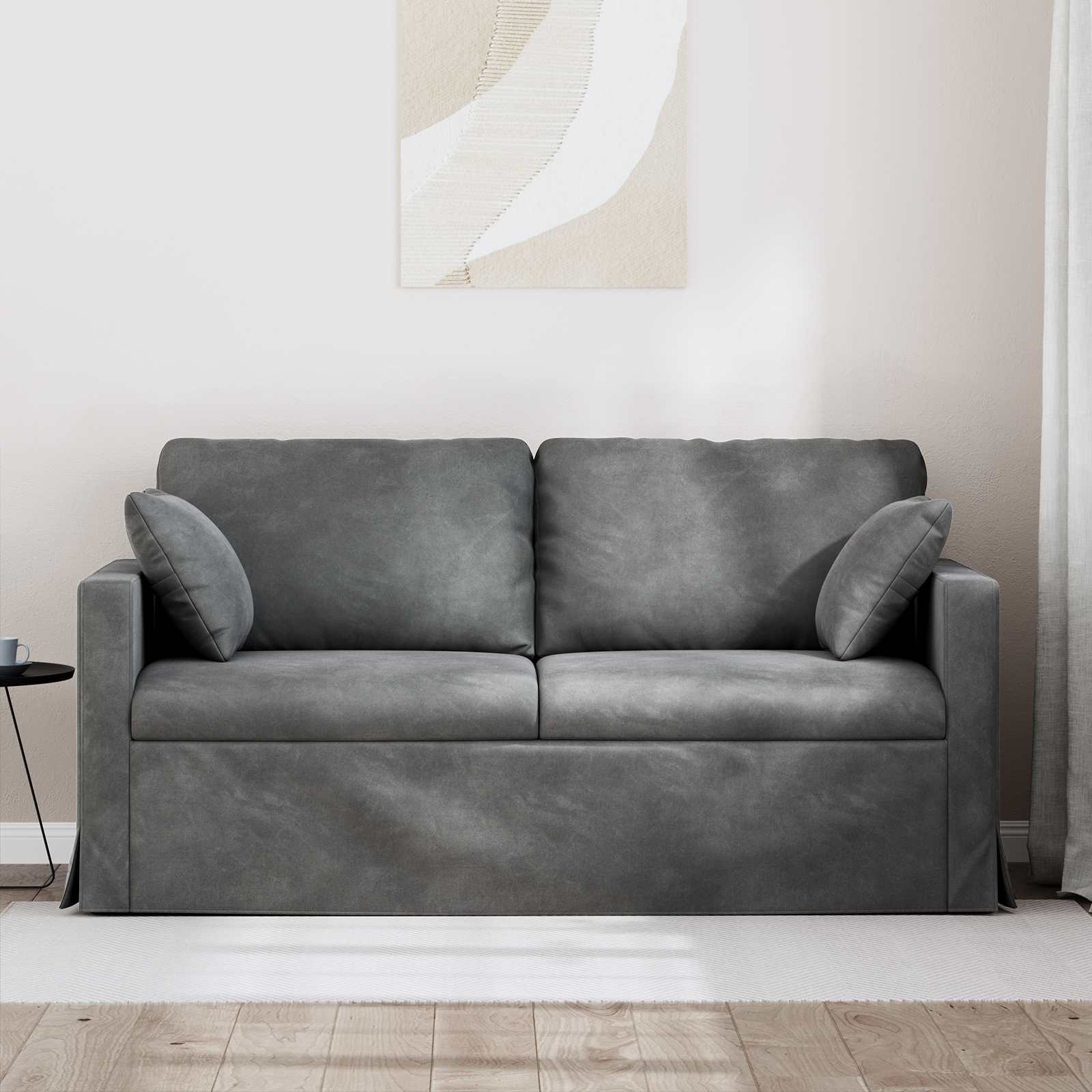 Bank Donkergrijs 158 x 78 x 80 cm Fluweel