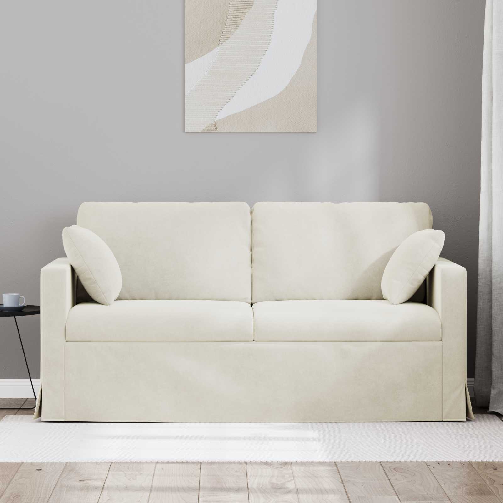 Bank Crème 158 x 78 x 80 cm Fluweel