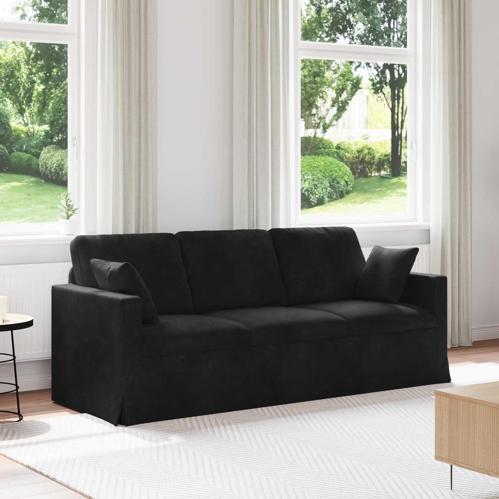 Bank Zwart 198 x 78 x 80 cm Fluweel