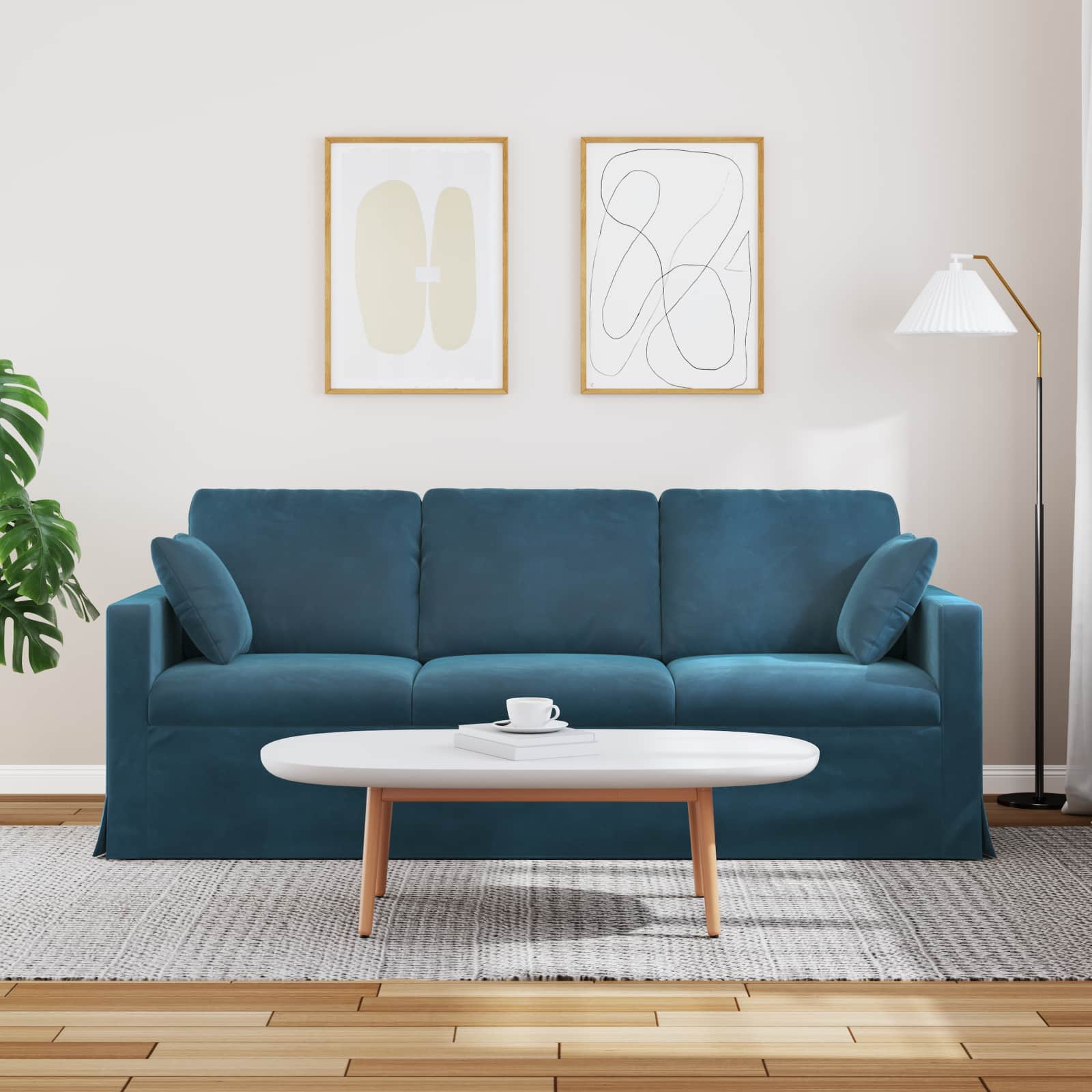 Bank Blauw 198 x 78 x 80 cm Fluweel