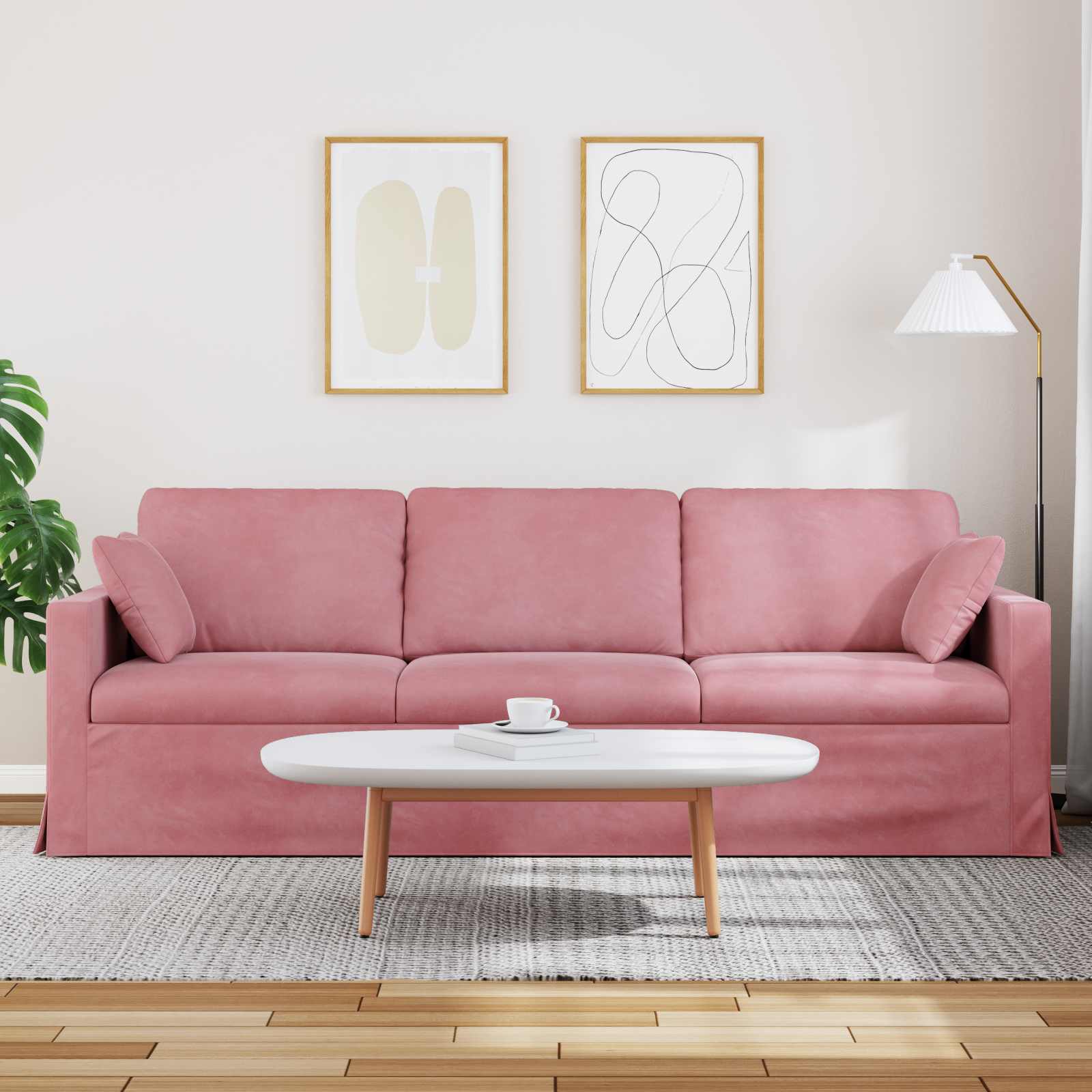 Bank Roze 228 x 78 x 80 cm Fluweel